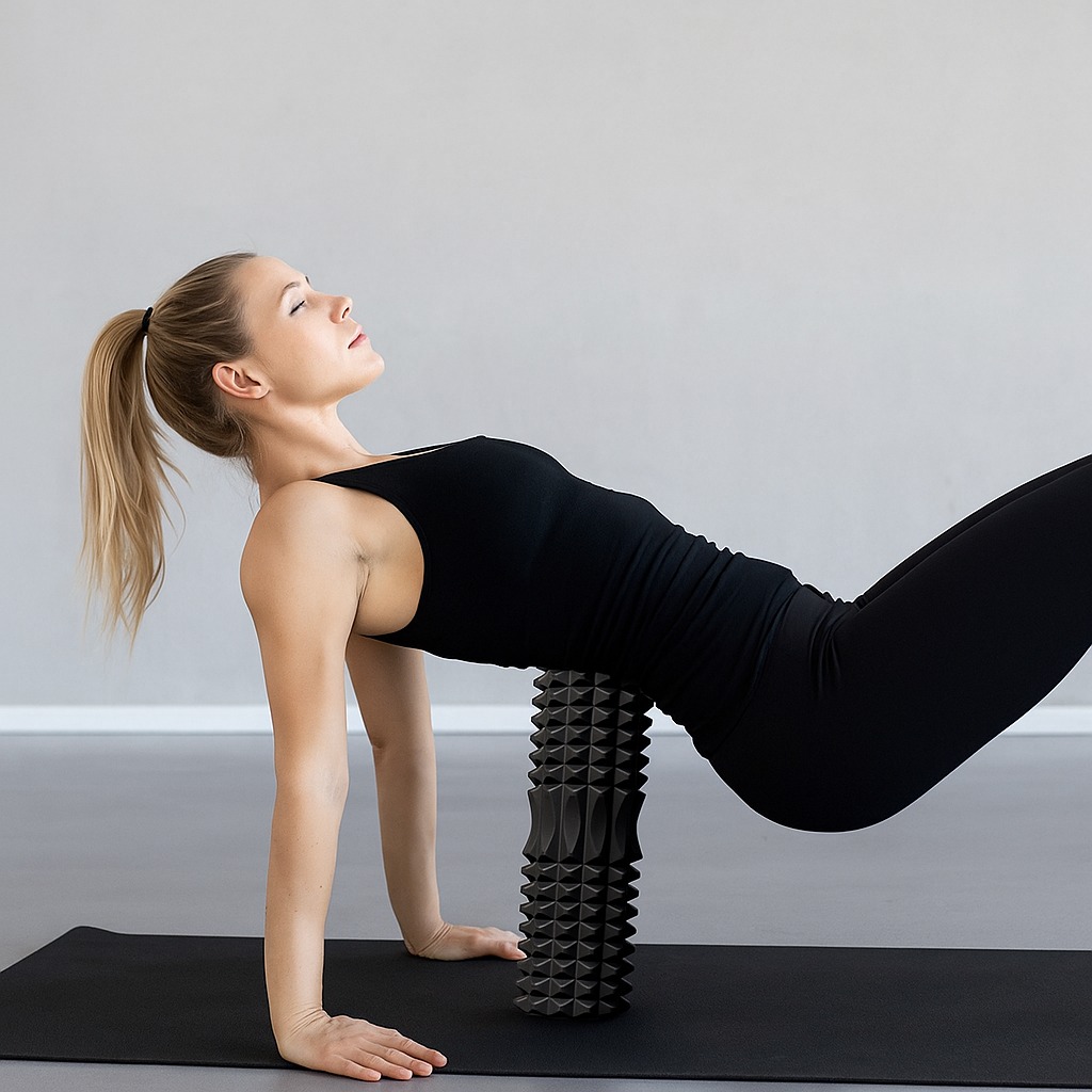 Yoga Fitness Roller - โฟม EVA สำหรับออกกำลังกาย ลูกกลิ้งโยคะความหนาแน่นสูง เครื่องมือนวดตัวแบบมั่นคงสำหรับการออกกำลังกายและโยคะ