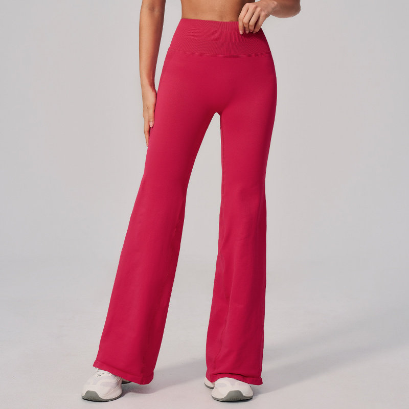 Yoga Fitness Pants - กางเกงโยคะเอวสูงทรงขากว้างสำหรับผู้หญิง ชุดออกกำลังกาย กางเกงเลกกิ้งทรงขาบาน กางเกงทรงตรง กางเกงออกกำลังกายทรงขากระดิ่ง