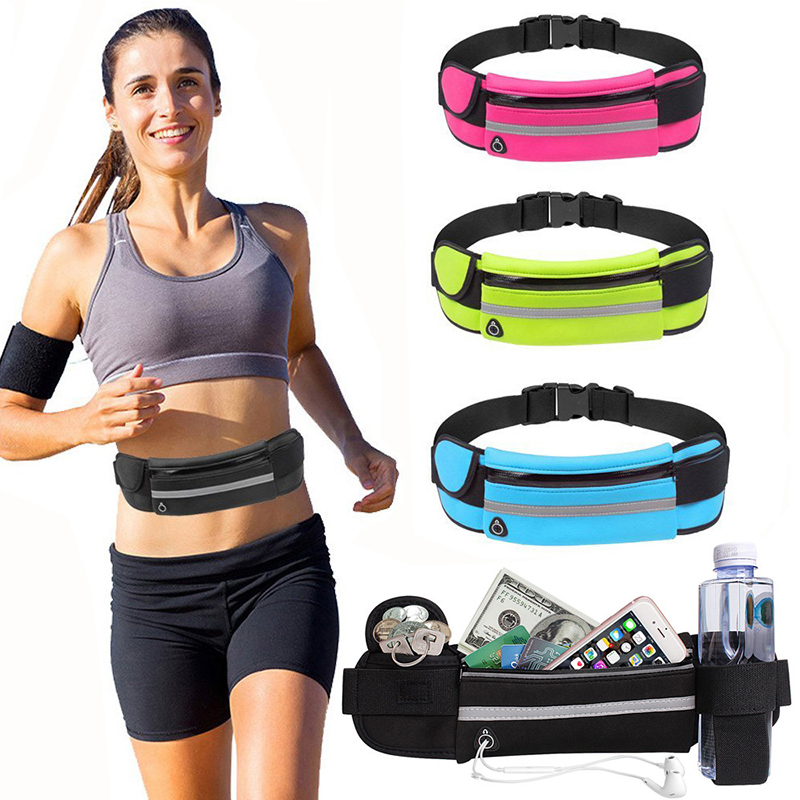 Weight Lifting Belt - กีฬา Fanny Pack ผู้หญิงวิ่งเอวกระเป๋าเข็มขัดผู้ชายกระเป๋าโทรศัพท์ยิมกระเป๋า Water Hydration
