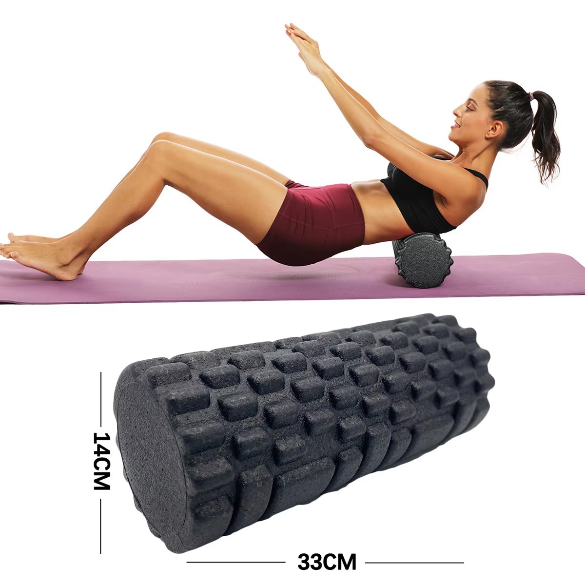 Yoga Fitness Roller - 30/33 ซม.ฟิตเนสโฟม Roller ลูกกลิ้งนวดโยคะ EPP พิลาทิสโฟมกล้ามเนื้อนวด