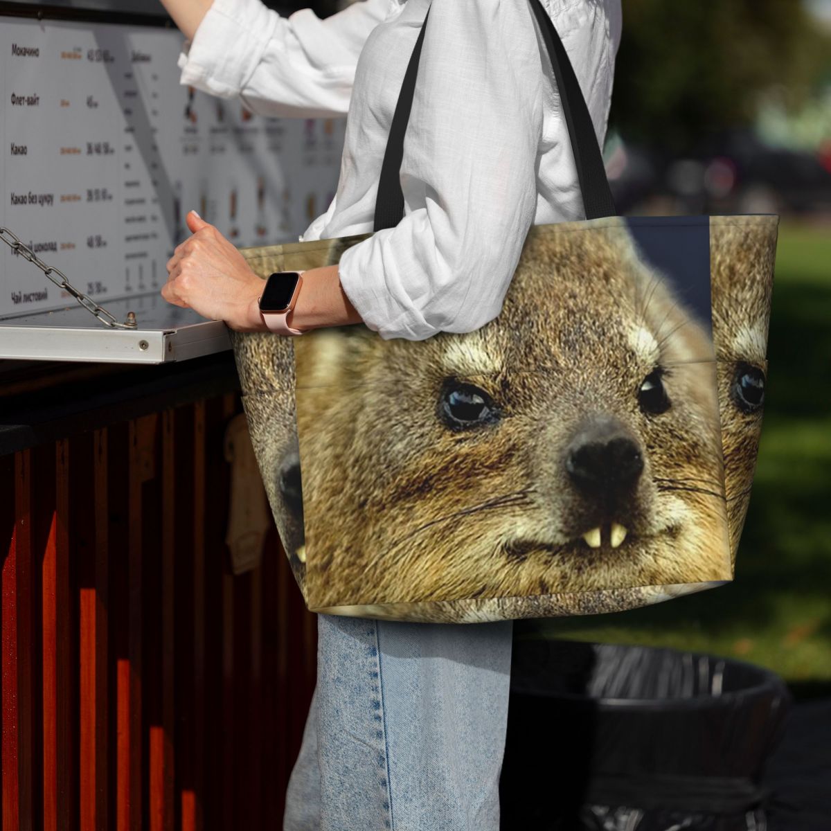 Rock Hyrax Photo Beach Tote Ba - Yoga Fitness Photos บทวิจารณ์และราคา
