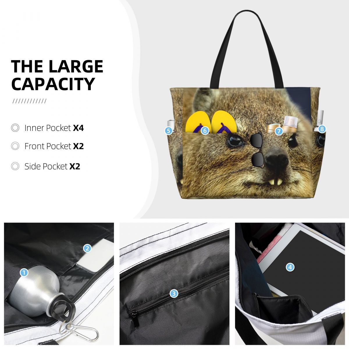 Rock Hyrax Photo Beach Tote Ba - Yoga Fitness Photos บทวิจารณ์และราคา