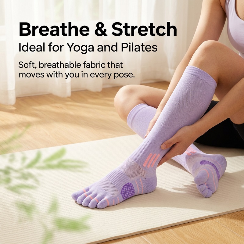 ถุงเท้ายาวสำหรับออกกำลังกายฤดู - Yoga And Fitness บทวิจารณ์และราคา