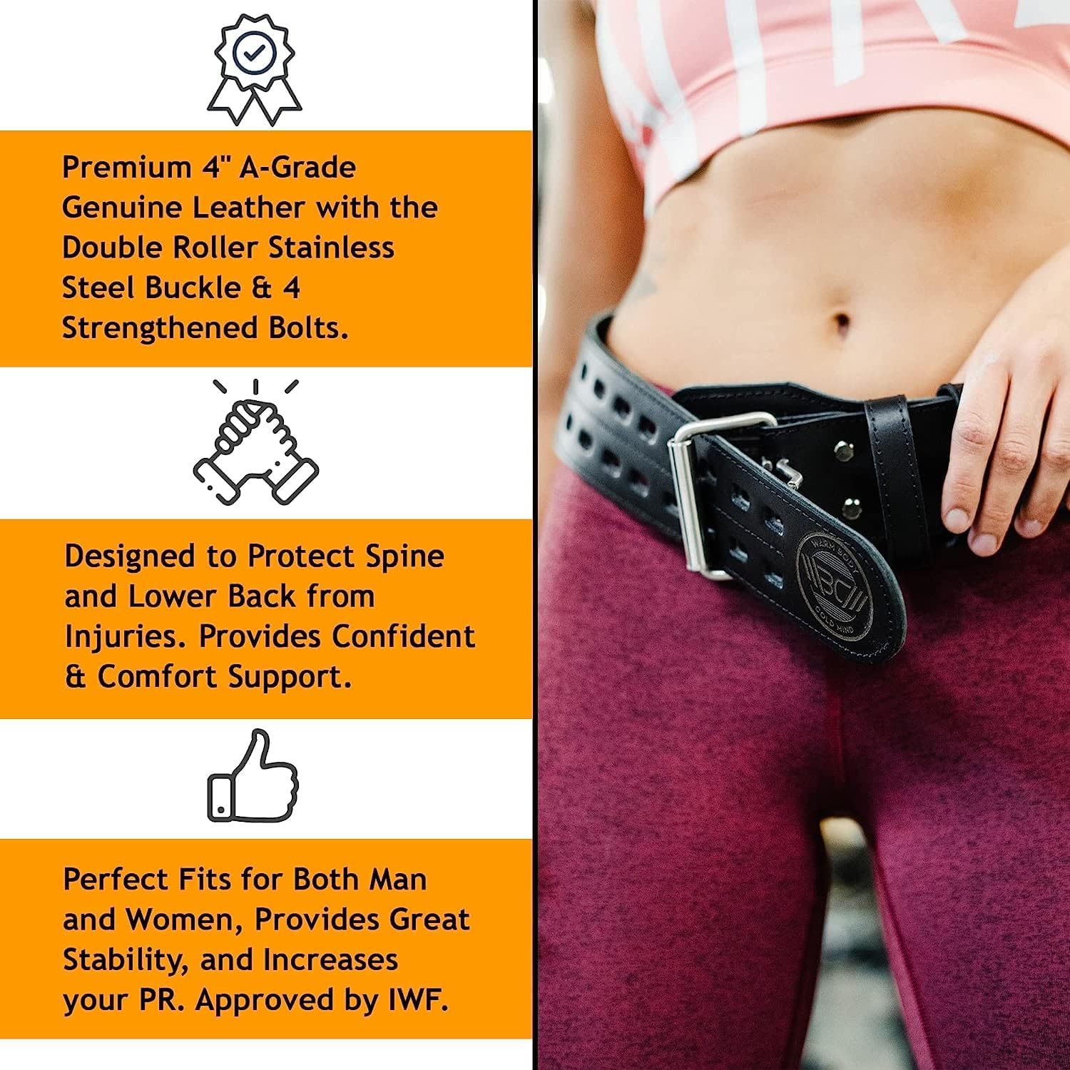 เข็มขัดยกน้ำหนักหนังสำหรับออกก - Weight Lifting Belt บทวิจารณ์และราคา